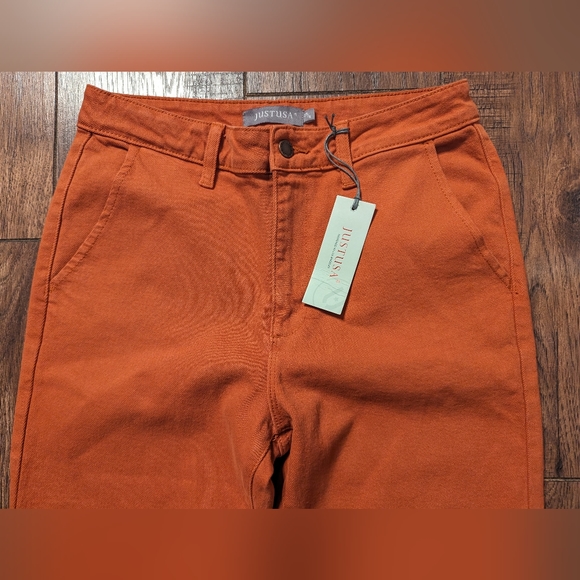 Just USA Women's High Rise Slim Straight Leg Jeans AB182 Rust Size 29 / 8 NWT! - Picture 2 of 16